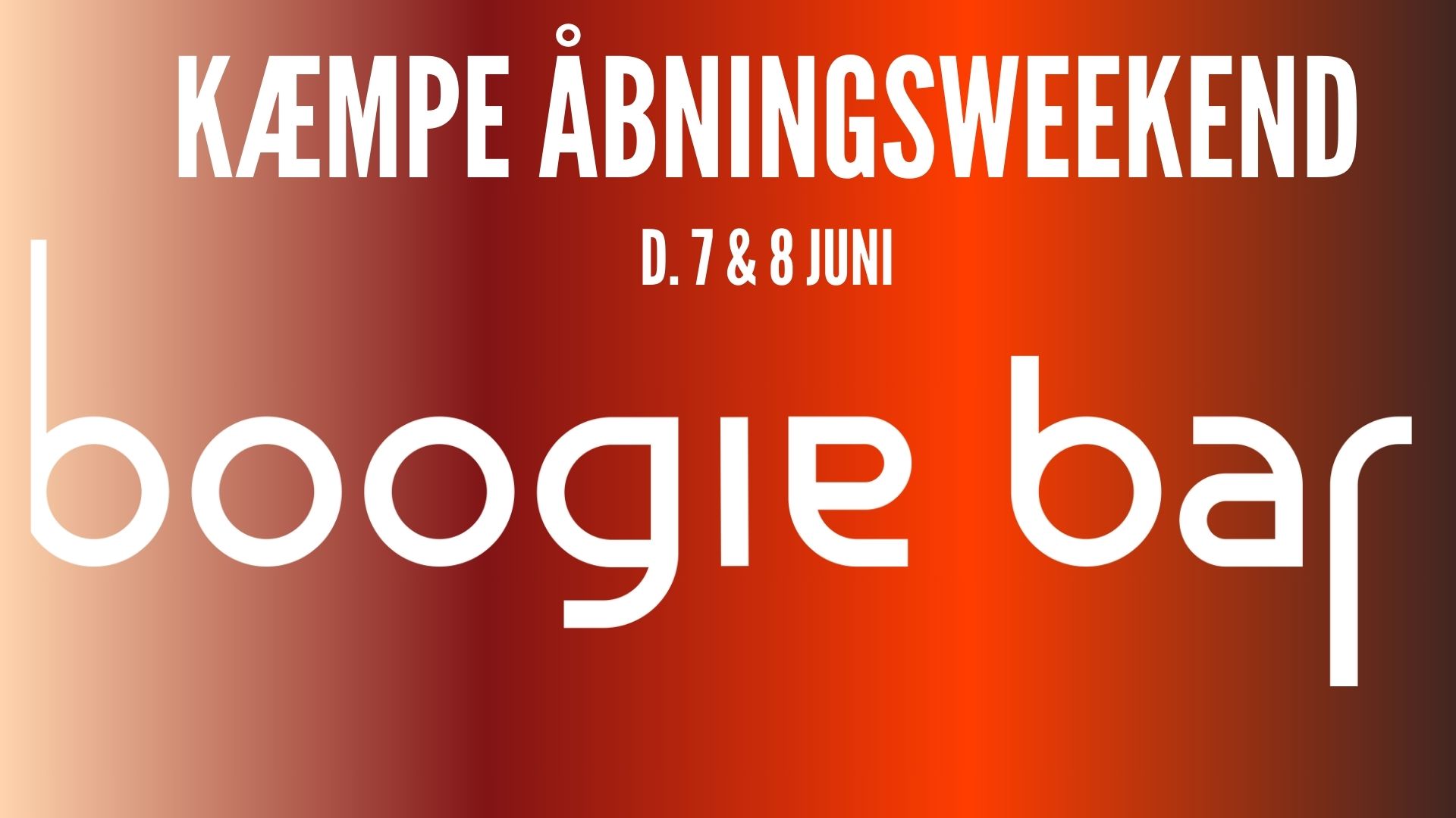 ÅBNINGSWEEKEND - BOOGIE BAR // EAST END