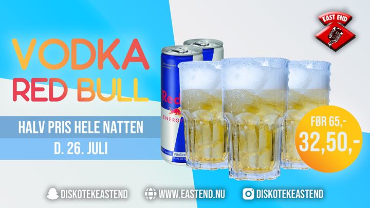 FRI ENTRÉ + Vodka Red Bull HALV PRIS! // East End